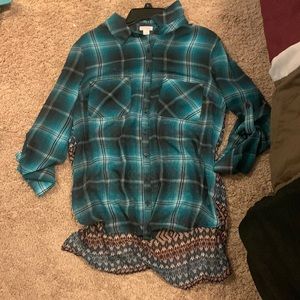 Thrifted sheer button up